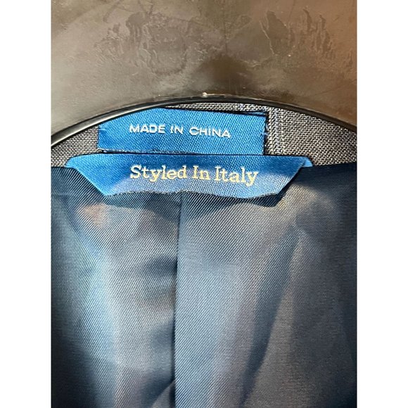 Giorgio Brutini Men Plaid Blazer Coat Single Breasted Long Sleeve Blue Size 42R - Picture 3 of 6